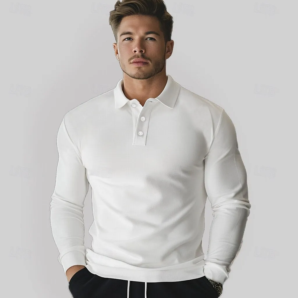 Cotton Long Sleeves Polo T-Shirt