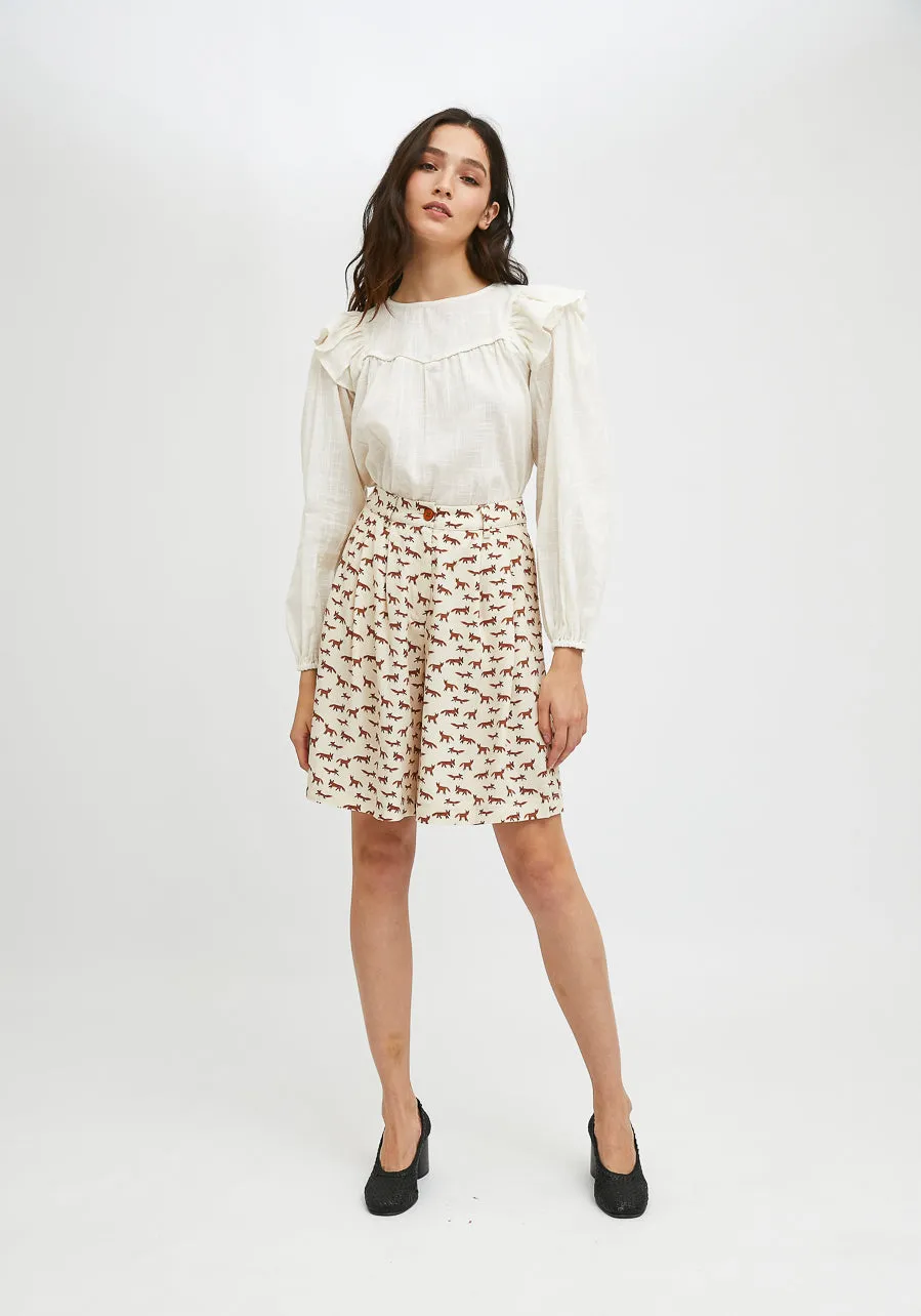 Fox Print Wide leg culottes by Compania Fantastica FA21HAN30