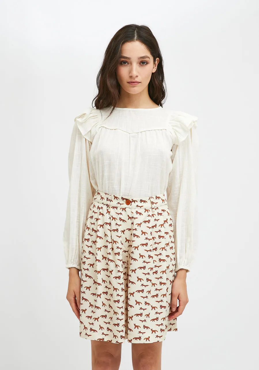 Fox Print Wide leg culottes by Compania Fantastica FA21HAN30