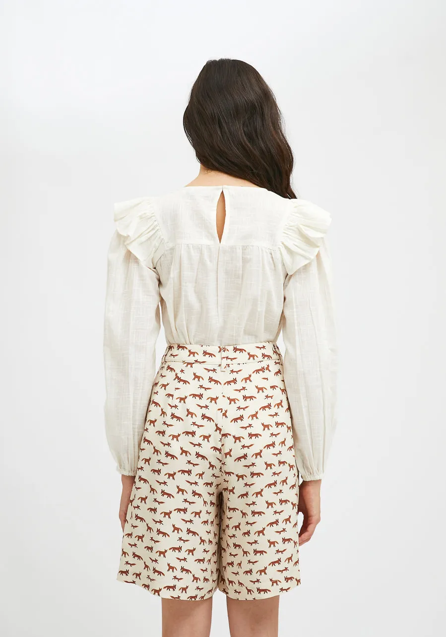 Fox Print Wide leg culottes by Compania Fantastica FA21HAN30