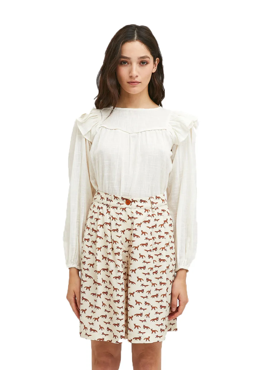 Fox Print Wide leg culottes by Compania Fantastica FA21HAN30