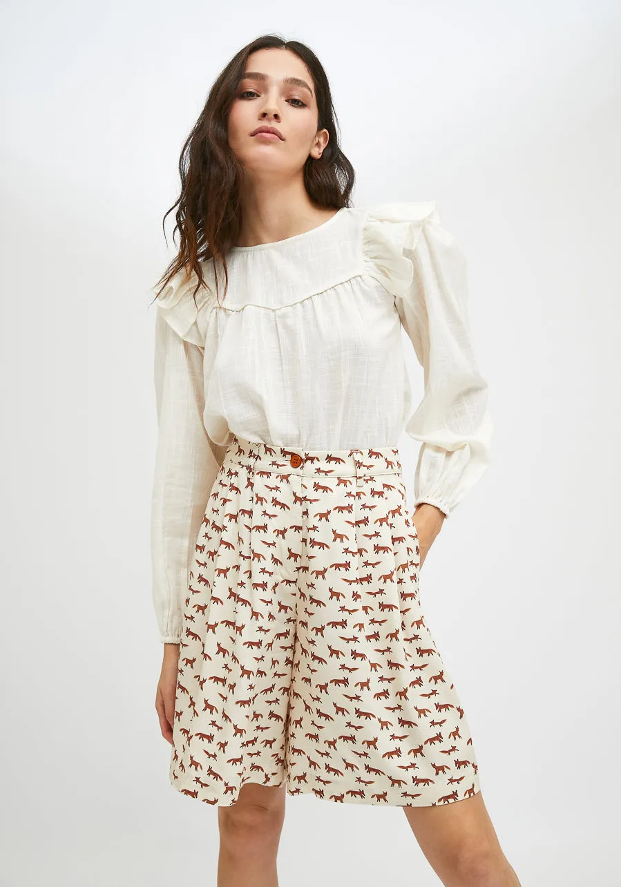 Fox Print Wide leg culottes by Compania Fantastica FA21HAN30