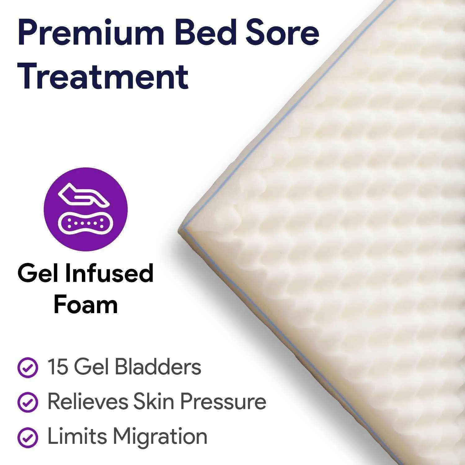 Hospital Bed Mattress Gel Topper - Prevent and Treat Bed Sores
