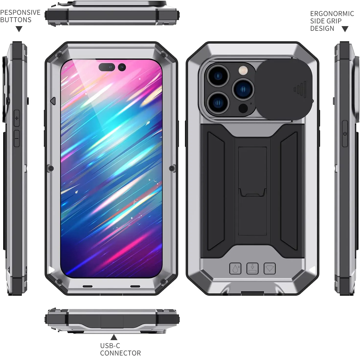 iPhone 15 Pro Metal Rugged Case