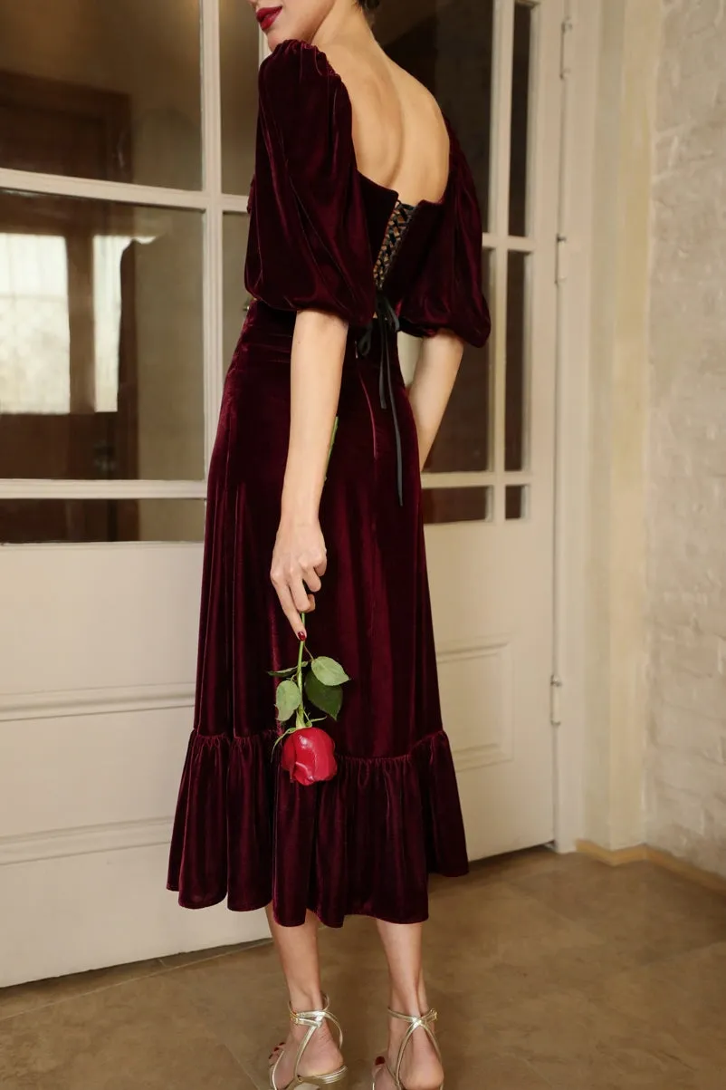 Mahtab Velvet Skirt - Burgundy (Limited Edition)