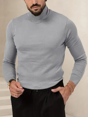 Stretchy Turtleneck Knit Basic Top